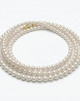 2.5 - 4.0mm White Baby Akoya Pearl Long Necklace Chain - Marina Korneev