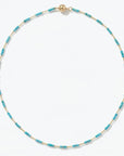 Tiny Arizona Turquoise Beads Gold Chain Station Necklace - Marina Korneev