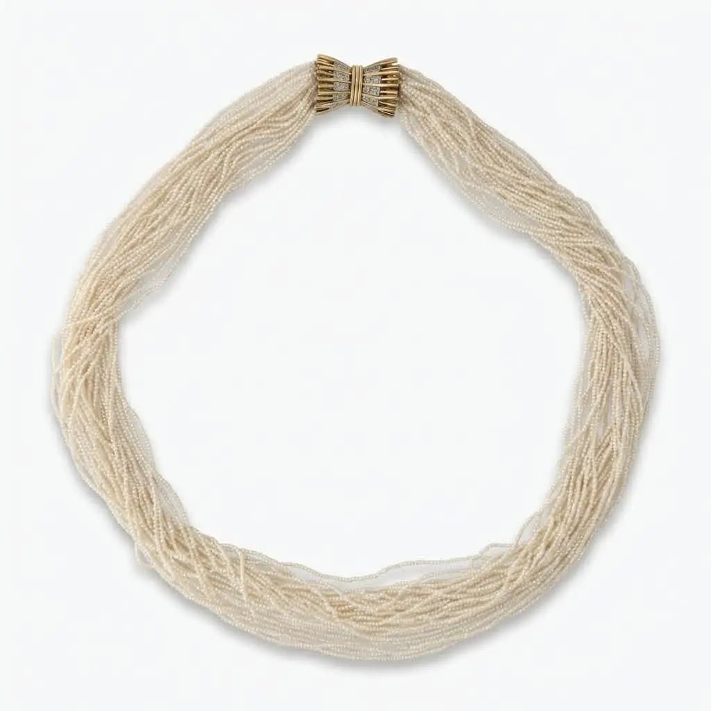 1.0 - 1.5mm AMAZING Akoya Keshi Multistrand Pearl Necklace - Marina Korneev