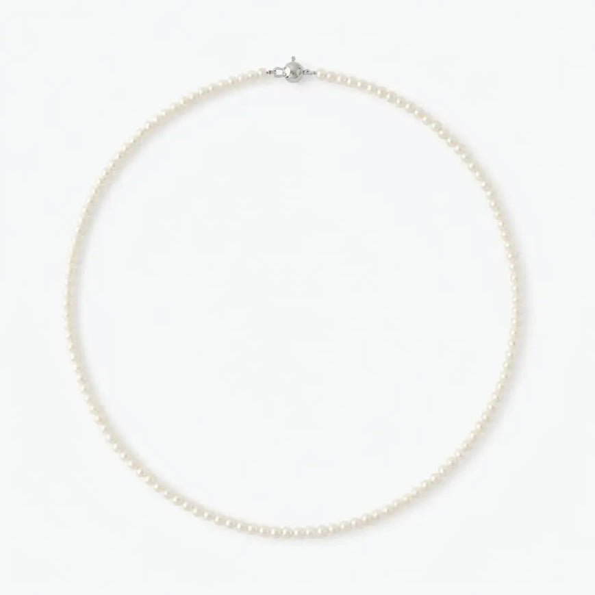 2.0 - 2.5mm White Baby Akoya Pearl Necklace Chain - Marina Korneev