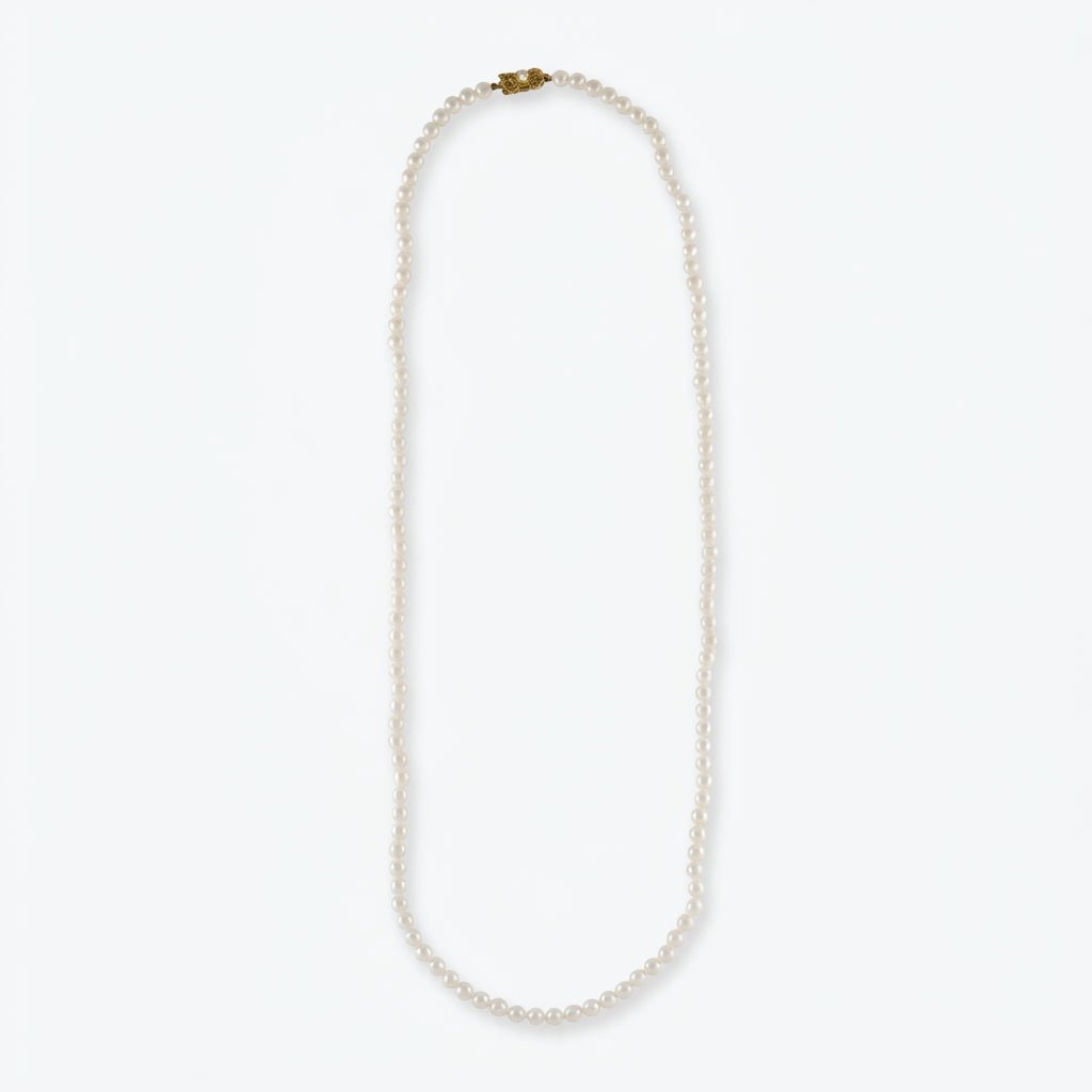 7.0 - 7.5mm Classic Genuine Mikimoto White Long Akoya Pearl Necklace - Marina Korneev