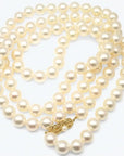 7.0 - 7.5mm Classic Genuine Mikimoto White Long Akoya Pearl Necklace Elegant Strands by Marina Korneev