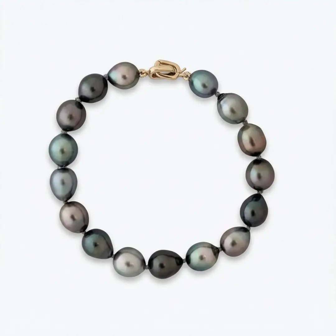 8 - 9mm Mixed Color Drops Tahitian Pearl Bracelet Elegant Bracelets by Marina Korneev