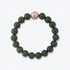 10-11mm Chinese Freshwater Edison Pearl Nephrite Stretch Bracelet, frontal view