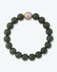 10 - 11mm Chinese Freshwater Edison Pearl Nephrite Stretch Bracelet Elegant Bracelets by Marina Korneev