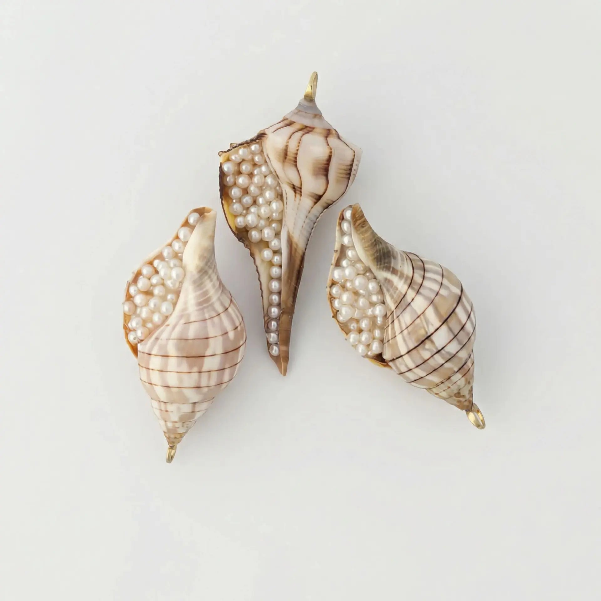 2.0 - 2.2mm Seed Freshwater Pearl and Shell Pendant Elegant Pendants by Marina Korneev