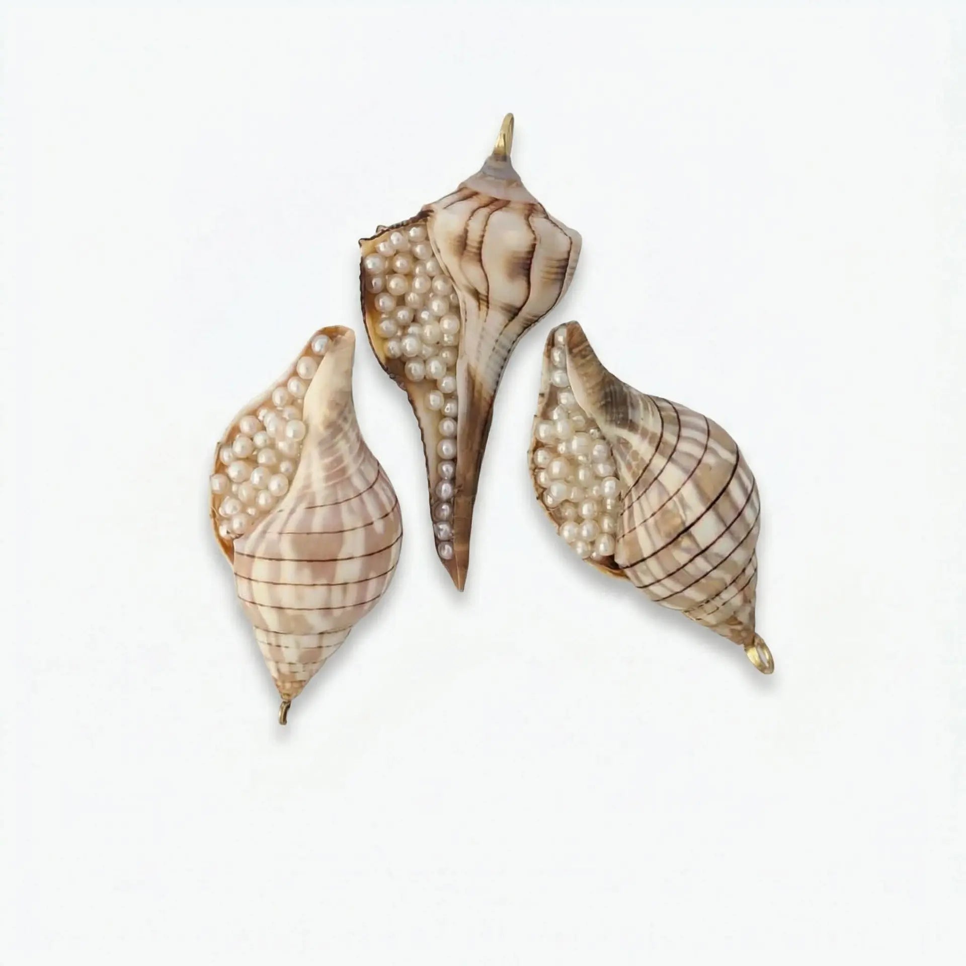 2.0 - 2.2mm Seed Freshwater Pearl and Shell Pendant Elegant Pendants by Marina Korneev