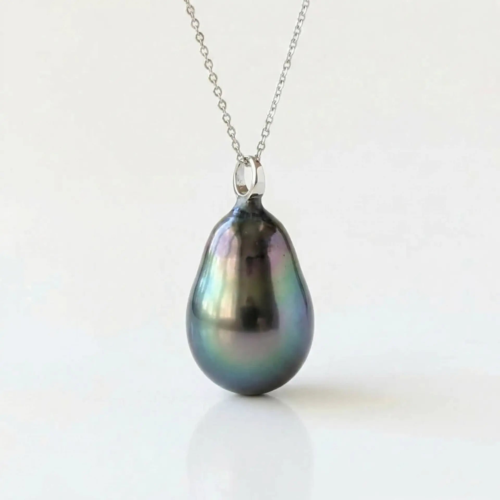 11 - 12mm Long Tahitian Pearl Pendant Elegant Pendants by Marina Korneev