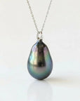 11 - 12mm Long Tahitian Pearl Pendant Elegant Pendants by Marina Korneev