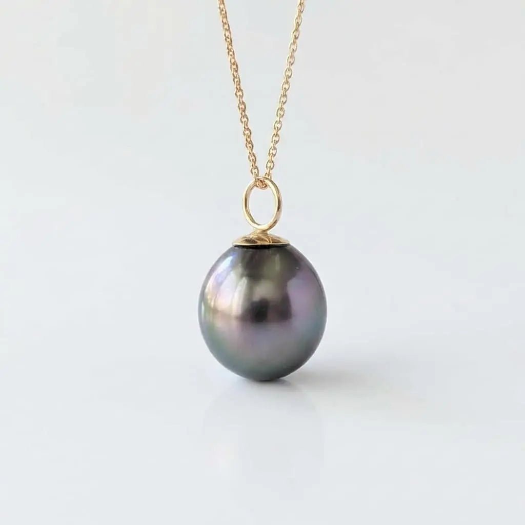 10 - 11mm Drop Tahitian Pearl Pendant Elegant Pendants by Marina Korneev