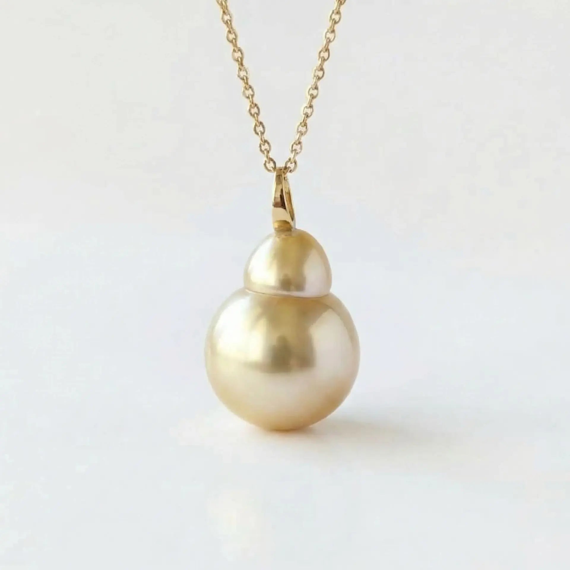 11 - 12mm Baroque Golden South Sea Pearl Pendant Elegant Pendants by Marina Korneev