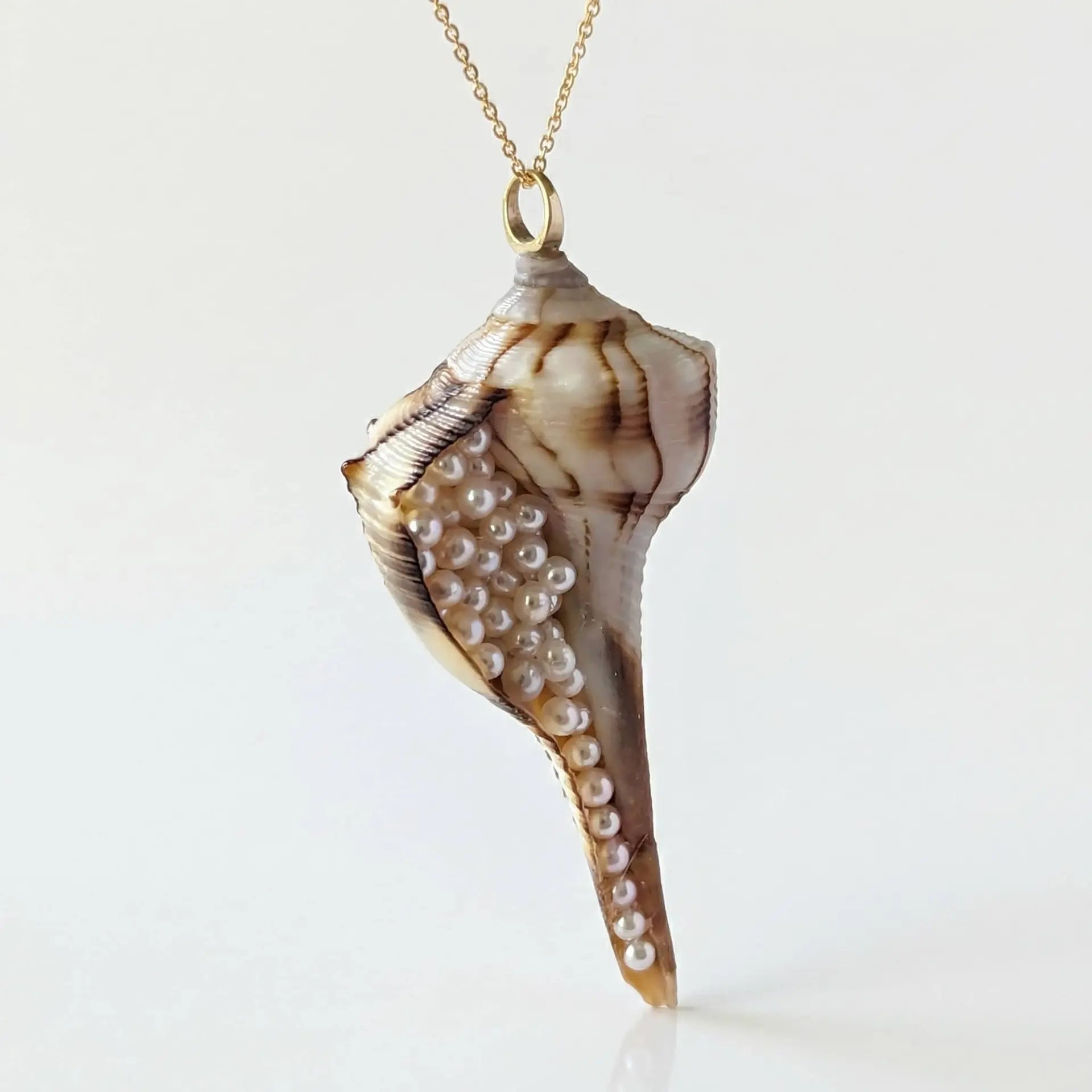 2.0 - 2.2mm Seed Freshwater Pearl and Shell Pendant Elegant Pendants by Marina Korneev