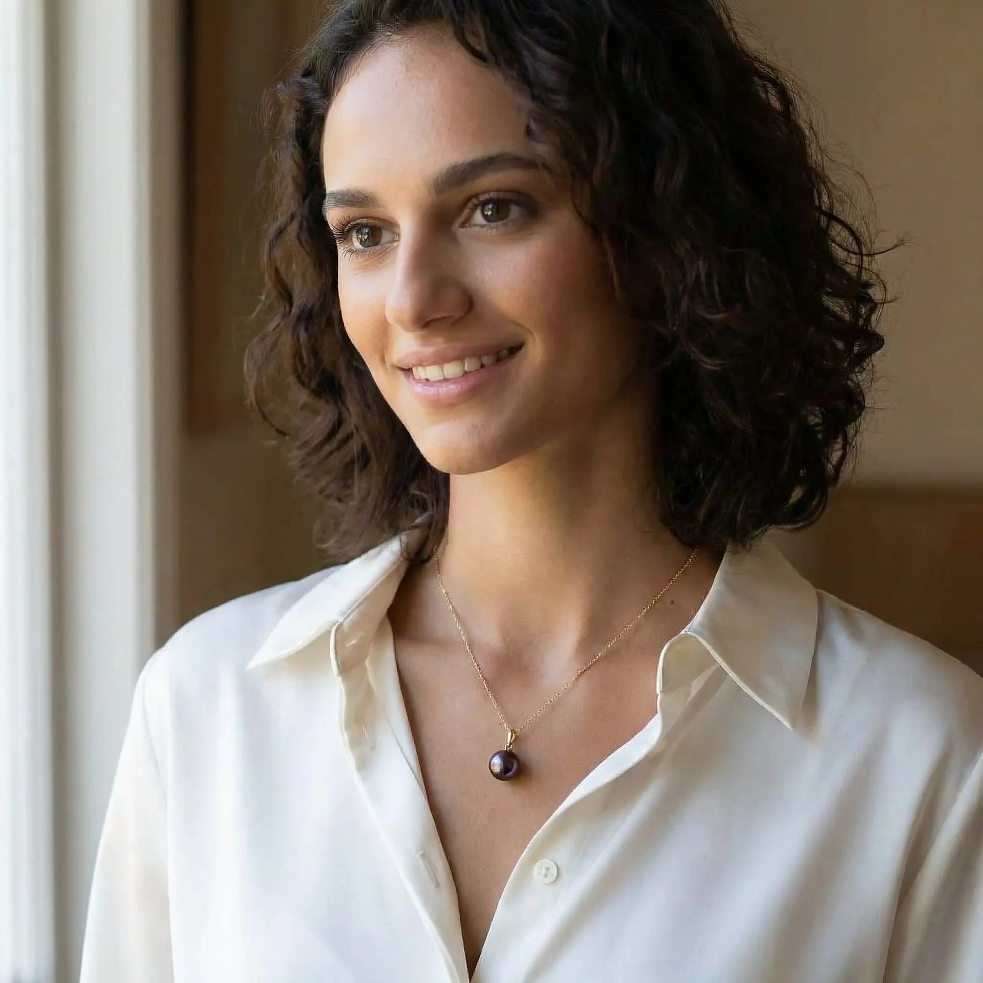 11 - 12mm Tahitian Pearl Pendant Elegant Pendants by Marina Korneev