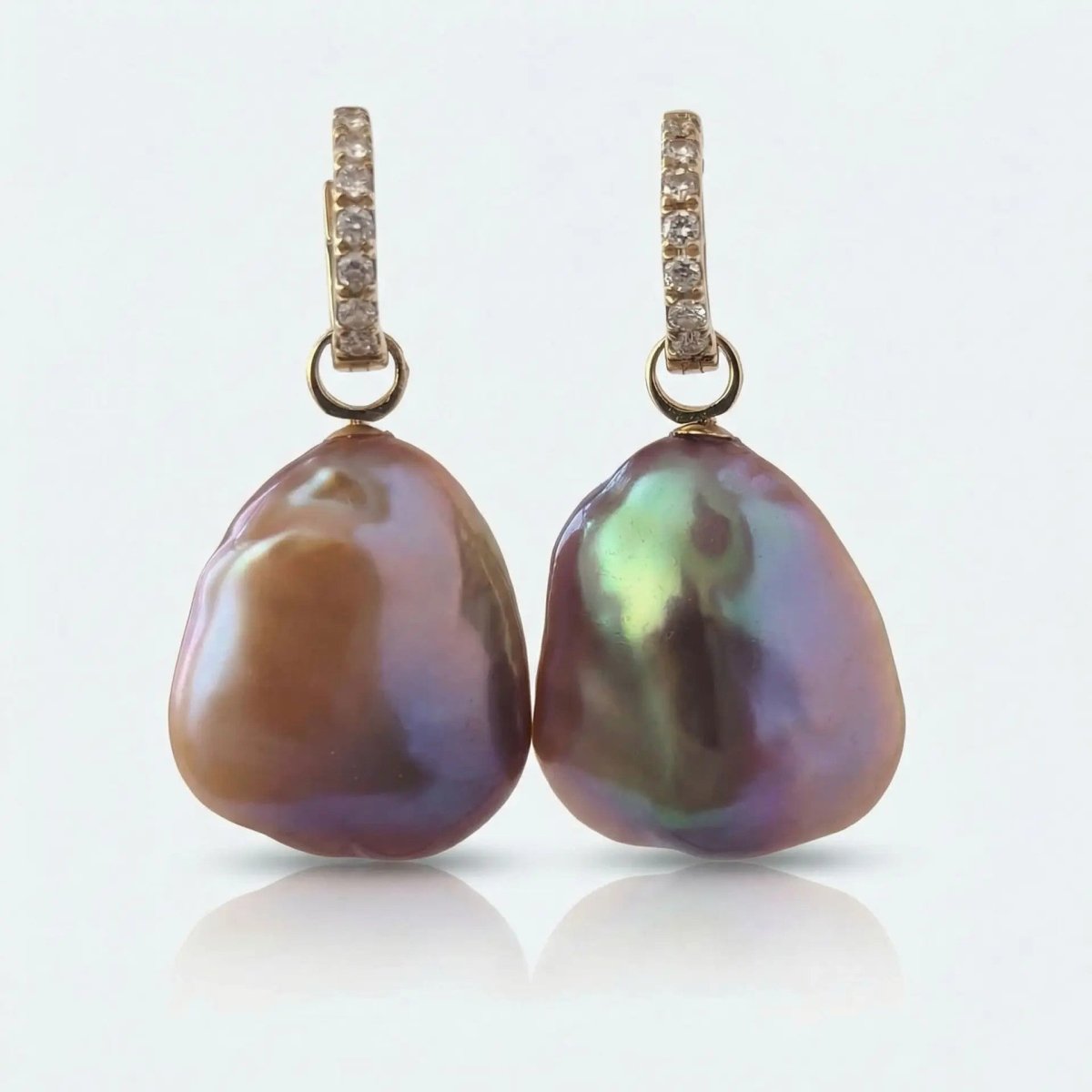 17 - 18mm Freshwater Pearl Convertible Huggee Earrings Elegant Earrings by Marina Korneev