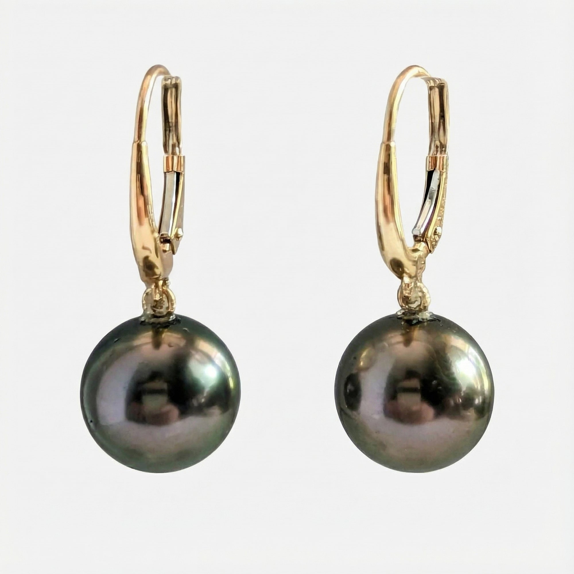 10-11mm Tahitian Pearl Dangle Lever-Back Earrings - Marina Korneev