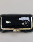 Laquered Black Smooth Genuine Leather Travel Bag (Copy) - Cosmetic Bag