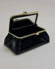 Laquered Black Smooth Genuine Leather Travel Bag (Copy) - Cosmetic Bag