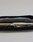Laquered Black Smooth Genuine Leather Travel Bag