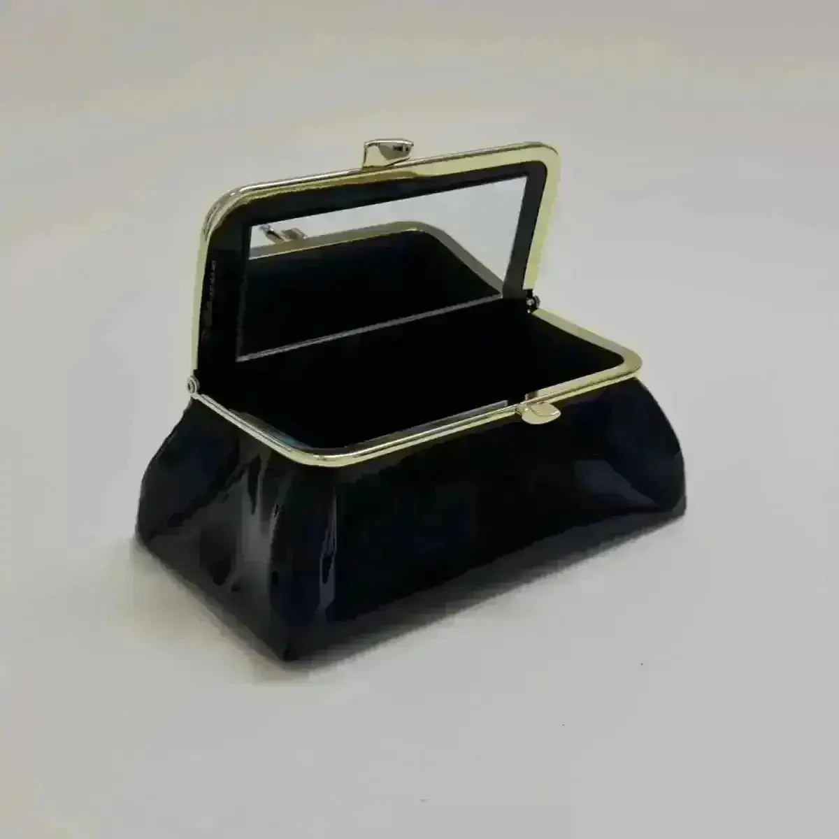 Laquered Black Smooth Genuine Leather Travel Bag - Marina Korneev