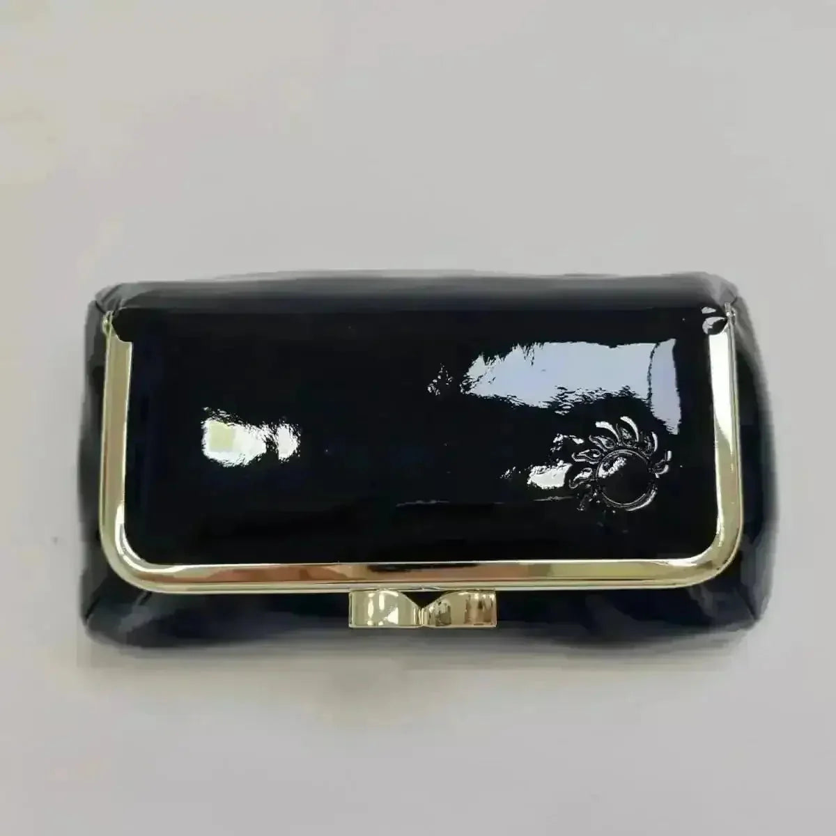 Laquered Black Smooth Genuine Leather Travel Bag - Marina Korneev