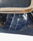 Shiny Blue Croc Genuine Leather Travel Bag - Marina Korneev Fine Pearls