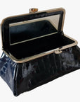 Shiny Blue Croc Genuine Leather Travel Bag - Marina Korneev Fine Pearls