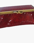 Laquered Red Snake Genuine Leather Travel Bag - Marina Korneev