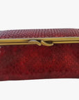 Laquered Red Snake Genuine Leather Travel Bag - Marina Korneev