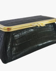 Matte Black Croc Genuine Leather Travel Bag - Marina Korneev