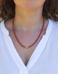 Mediterranean Coral and 14K Gold Beads Necklace - Marina Pearls