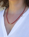 Mediterranean Coral and 14K Gold Beads Necklace - Marina Pearls