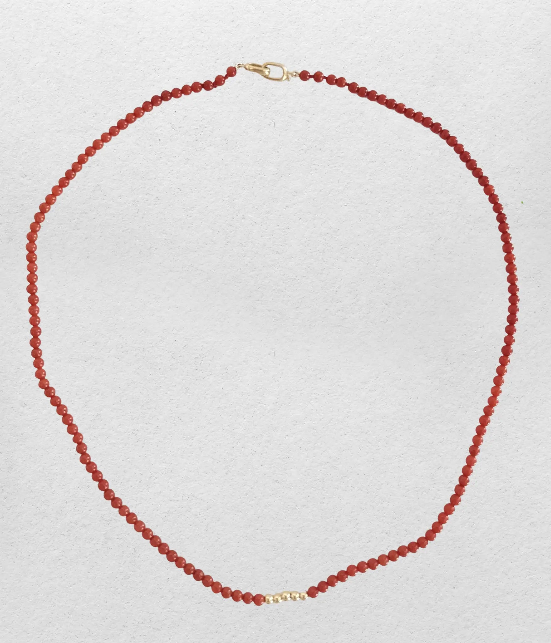 Mediterranean Coral and 14K Gold Beads Necklace - Marina Pearls