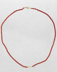 Mediterranean Coral and 14K Gold Beads Necklace - Marina Pearls