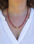 Mediterranean Coral and 14K Gold Beads Necklace - Marina Pearls