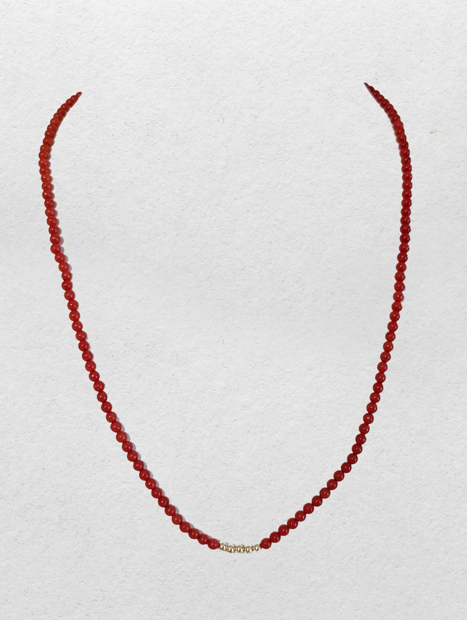 Mediterranean Coral and 14K Gold Beads Necklace - Marina Pearls