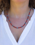 Mediterranean Coral and Sleeping Beauty Turquoise Necklace Marina Pearls