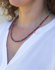 Mediterranean Coral and Sleeping Beauty Turquoise Necklace Marina Pearls