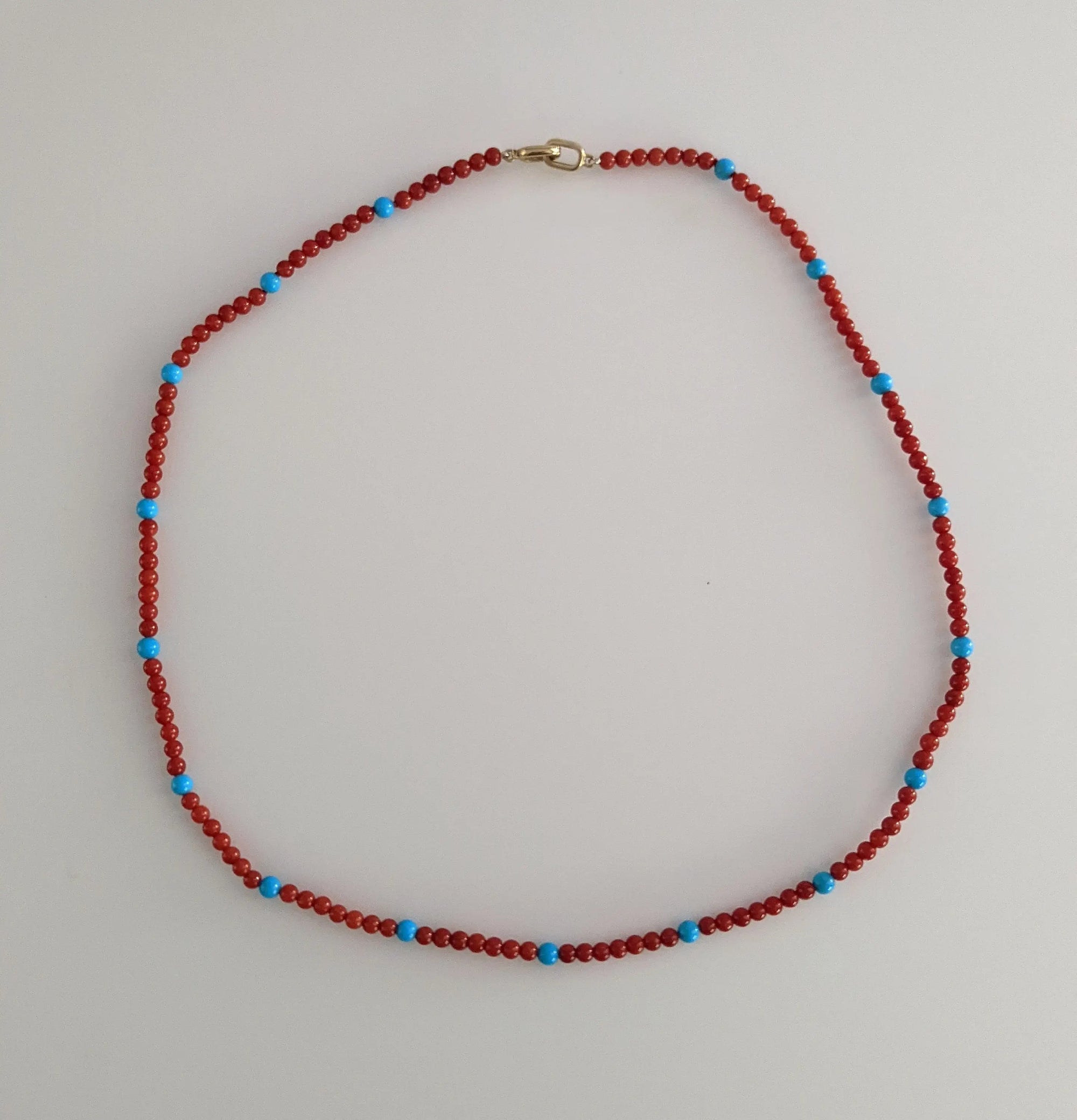 Mediterranean Coral and Sleeping Beauty Turquoise Necklace Marina Pearls