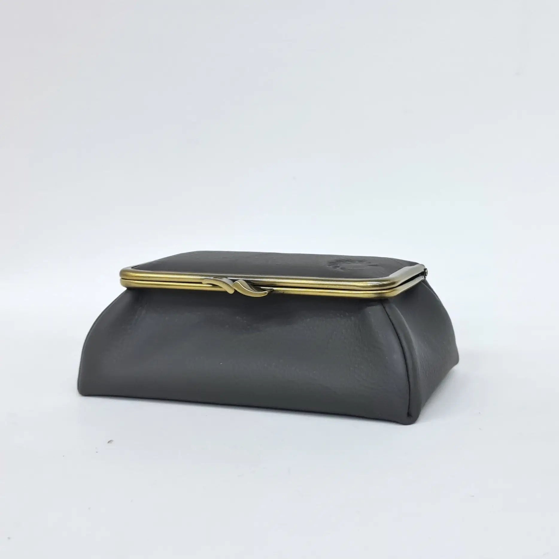 Mouse Gray Handmade Genuine Leather Travel Bag - Cosmetic Bag