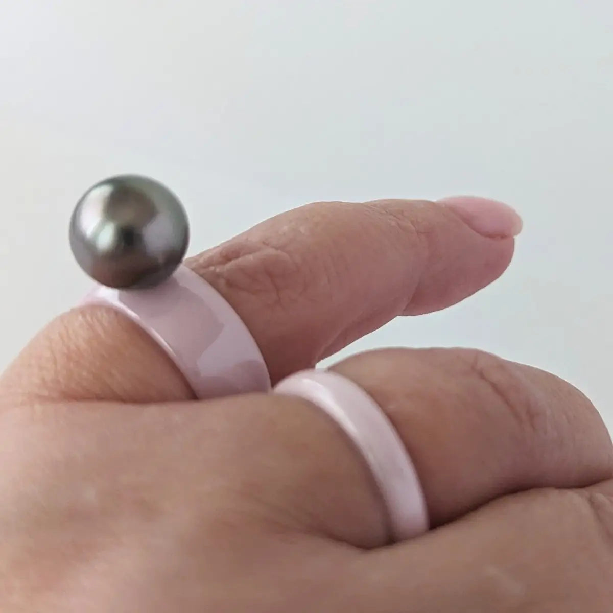 Pearl and Ceramic Ring - Marina Korneev