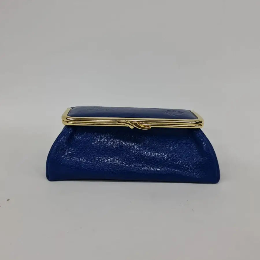 Royal Blue Handmade Genuine Leather Travel Bag - Cosmetic Bag