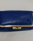 Royal Blue Handmade Genuine Leather Travel Bag - Cosmetic Bag