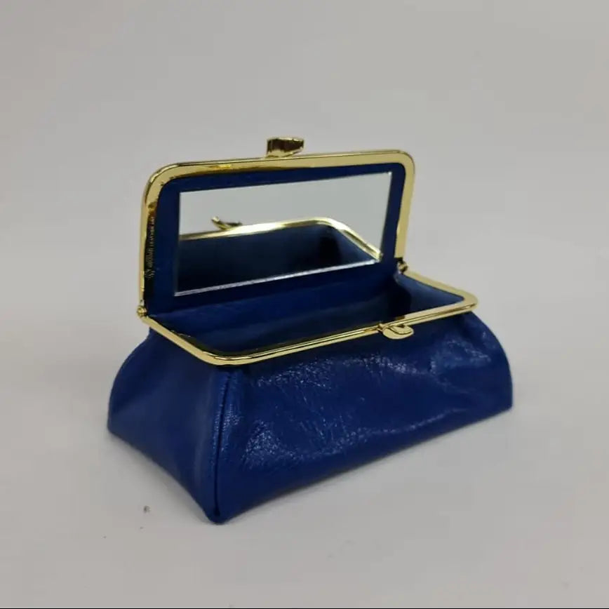 Royal Blue Handmade Genuine Leather Travel Bag - Cosmetic Bag