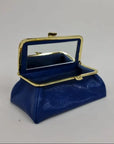 Royal Blue Handmade Genuine Leather Travel Bag - Cosmetic Bag