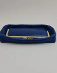 Royal Blue Handmade Genuine Leather Travel Bag - Cosmetic Bag