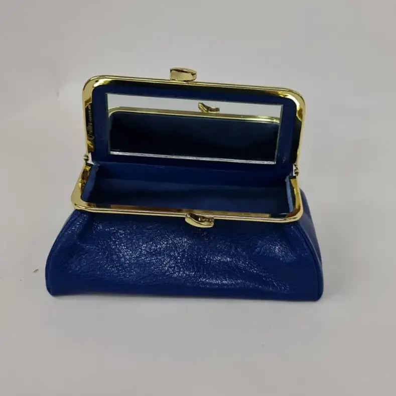 Royal Blue Handmade Genuine Leather Travel Bag - Cosmetic Bag