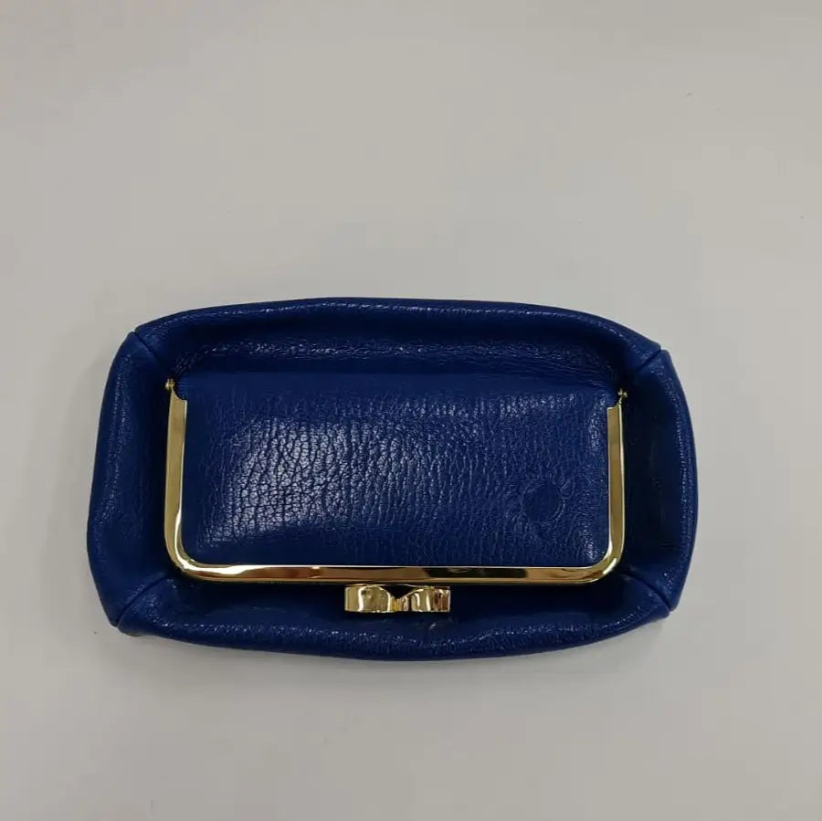 Royal Blue Handmade Genuine Leather Travel Bag - Cosmetic Bag