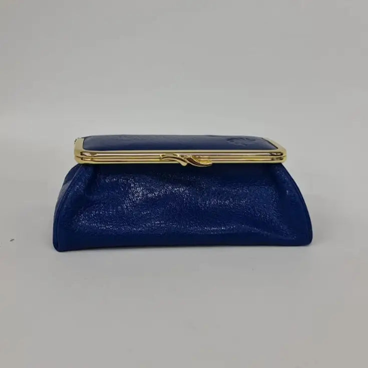 Royal Blue Handmade Genuine Leather Travel Bag - Cosmetic Bag