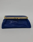 Royal Blue Handmade Genuine Leather Travel Bag - Cosmetic Bag