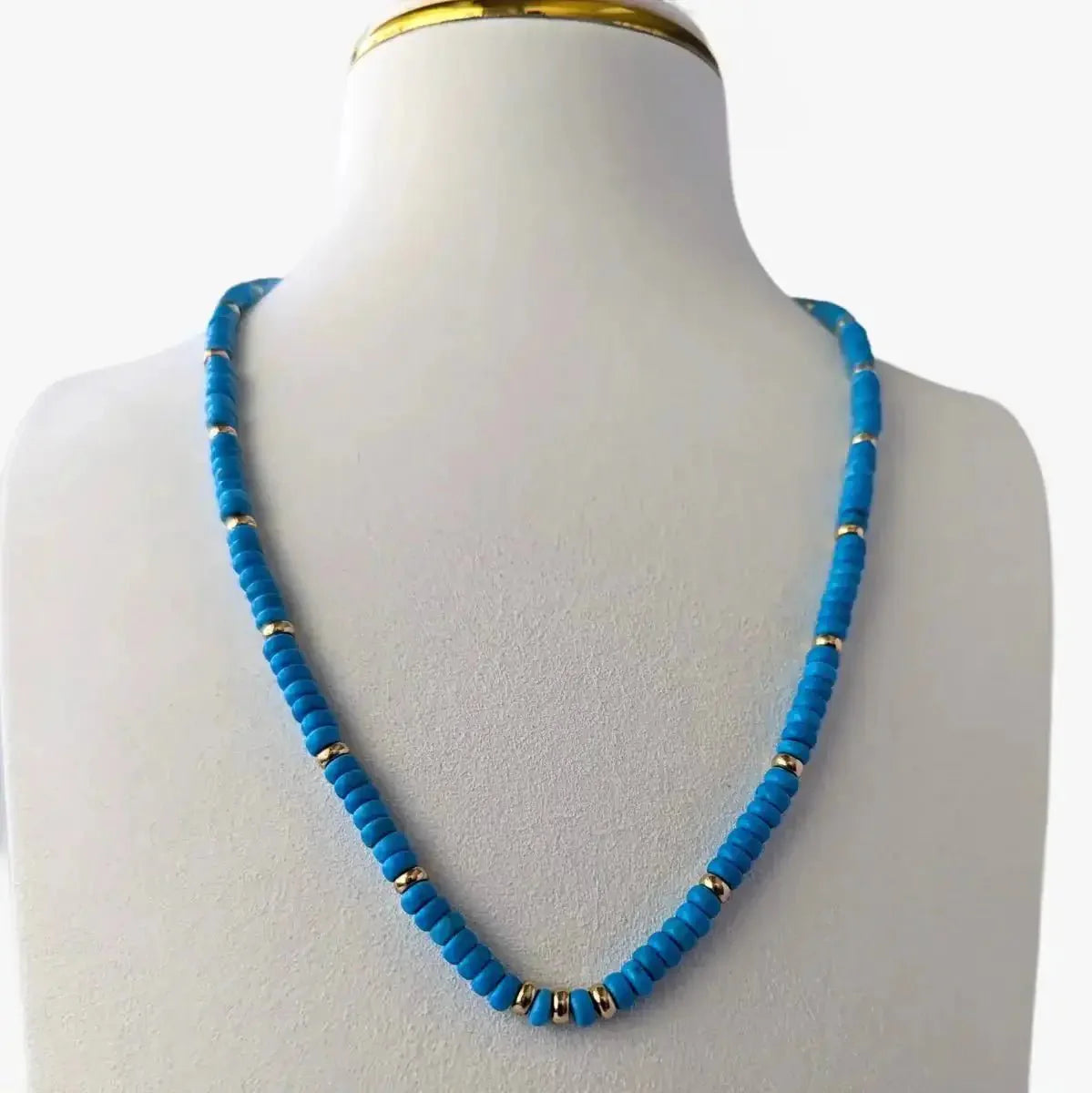 Sleeping Beauty Turquoise and Gold Necklace - Marina Korneev